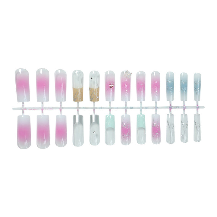 Gradient Press-On Nail Art Set Bowlift