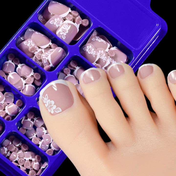Floral Articulate Press-On Toenail Set Bowlift