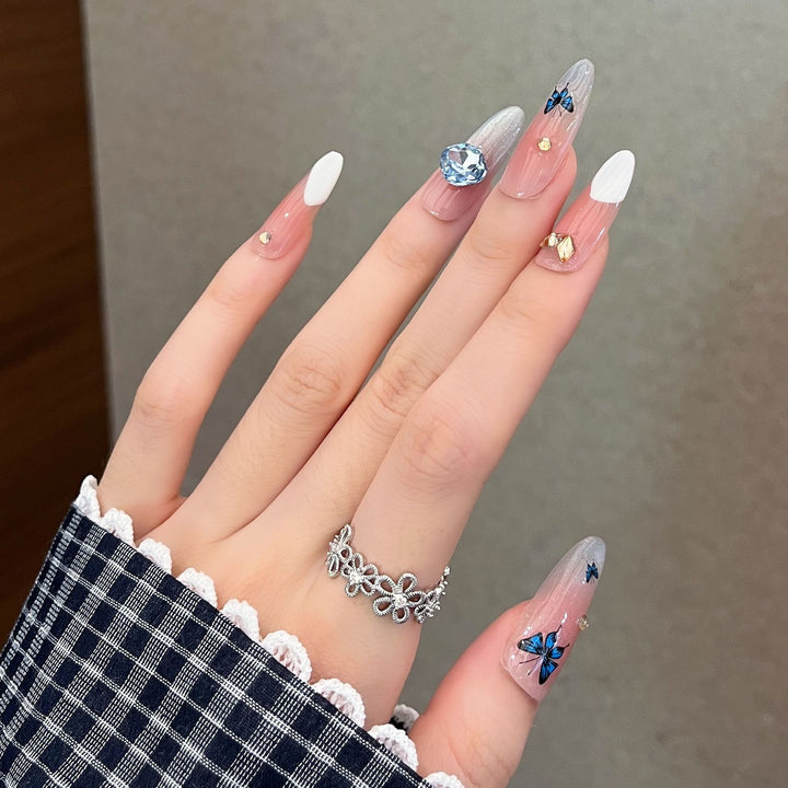 Decorative Rhinestone Press-On Nail Extensions Bowlift