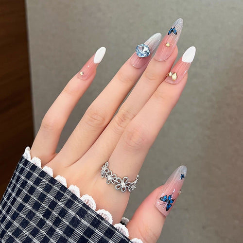 Decorative Rhinestone Press-On Nail Extensions Bowlift