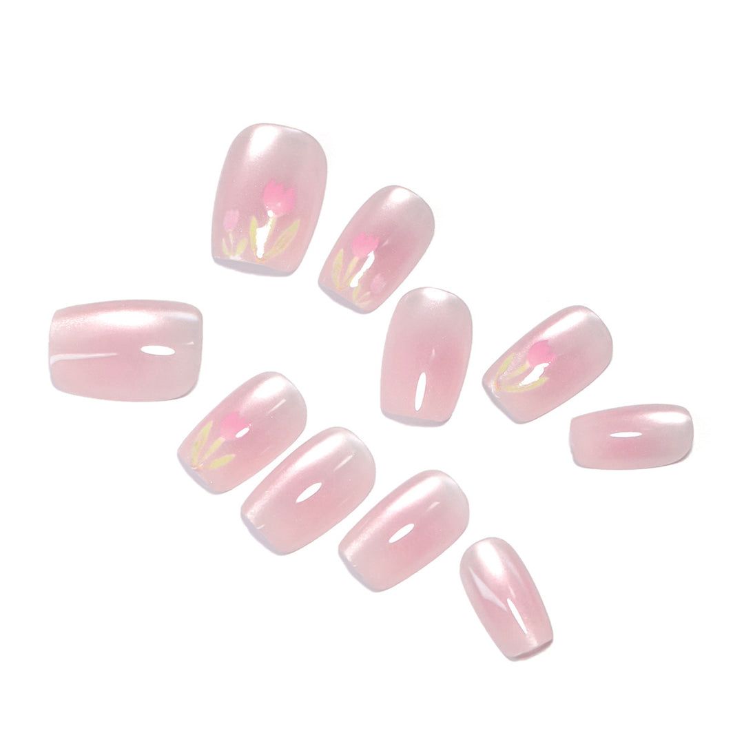Artificial nail art with floral decorations Bowlift