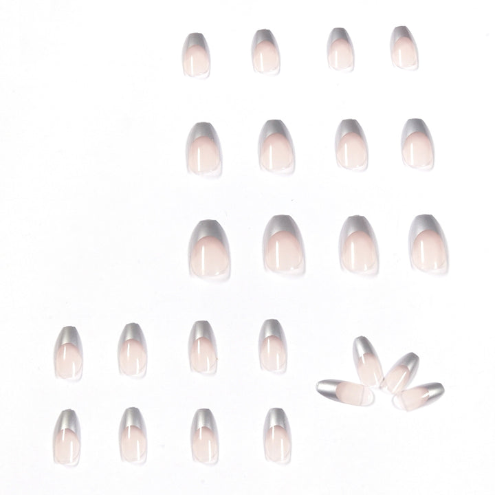 Artificial stiletto nails with glitter accents and elegant French tip Bowlift