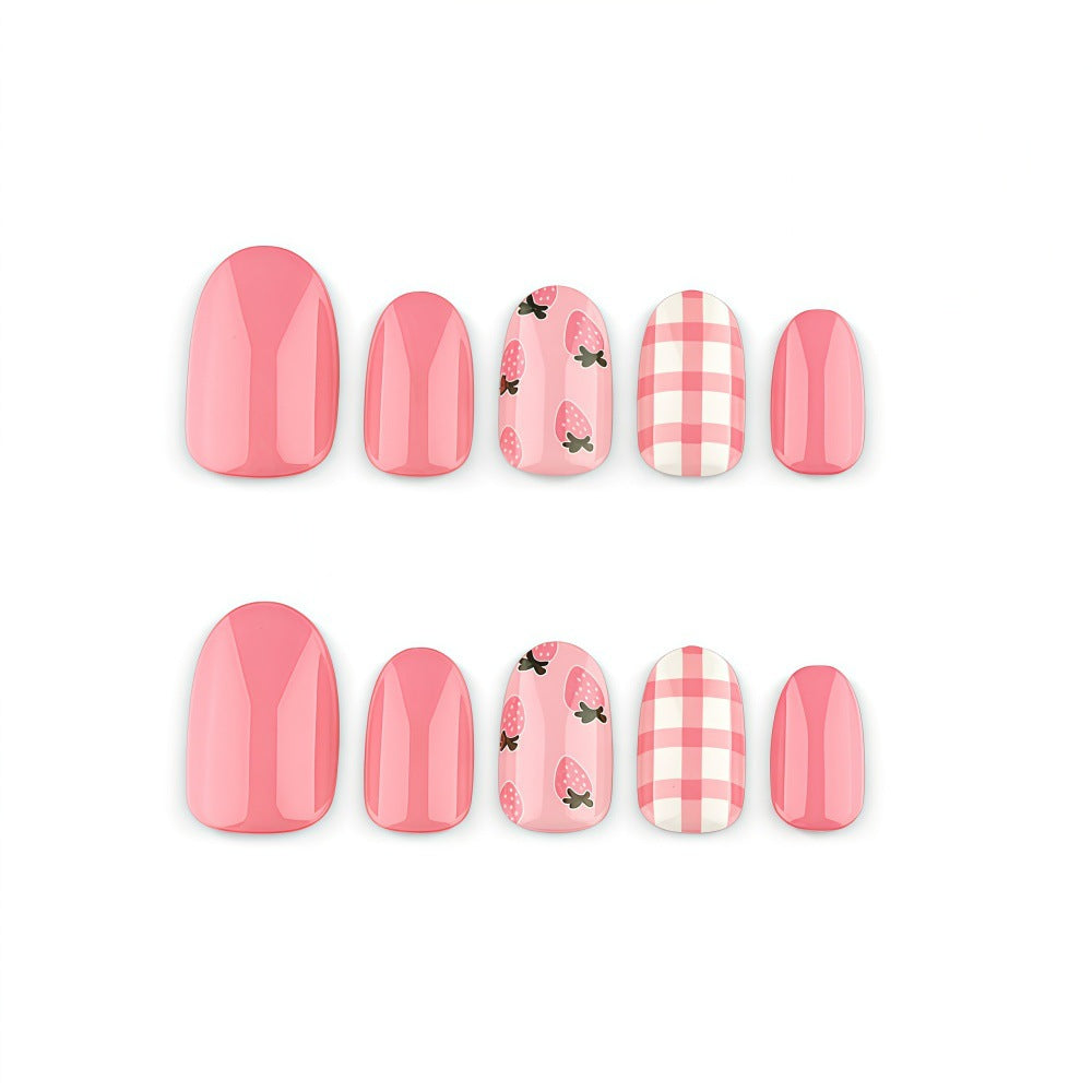 Artificial Nails in Spring Strawberry Design Bowlift