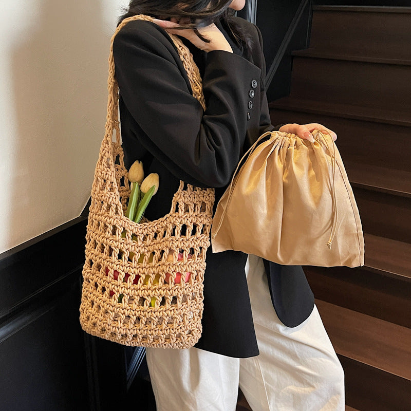 Fashionable Crocheted Tote Bag Bowlift