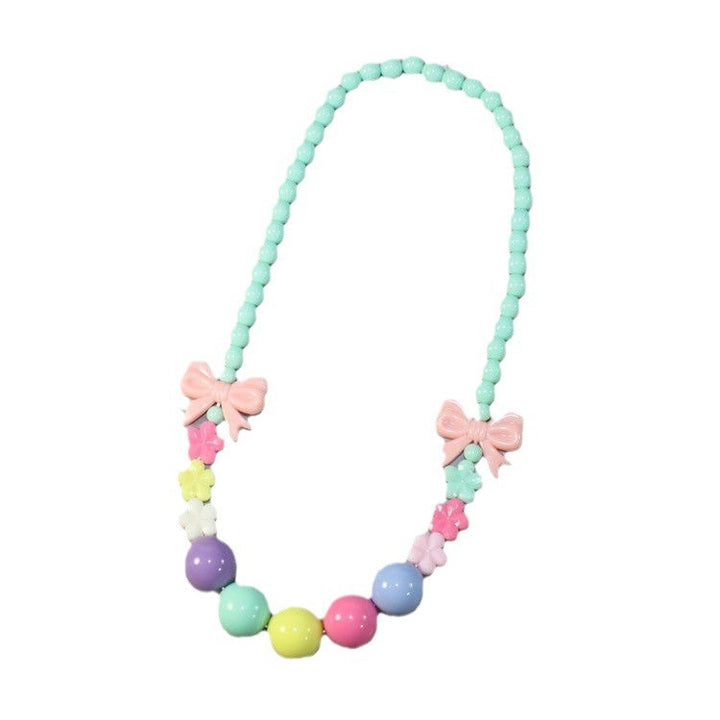 Colorful pearl necklace with floral elements Bowlift