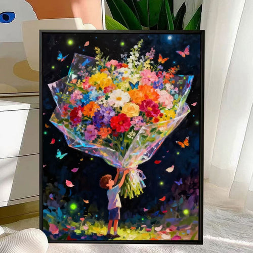 Charming Floral Bouquet Canvas Art Bowlift