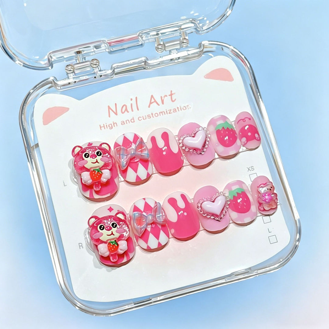 Customized Cartoon-Inspired Press-On Nail Art Set Bowlift