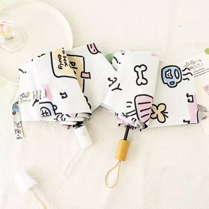 Women Automatic Mini Umbrella with Vibrant Animal Design Bowlift