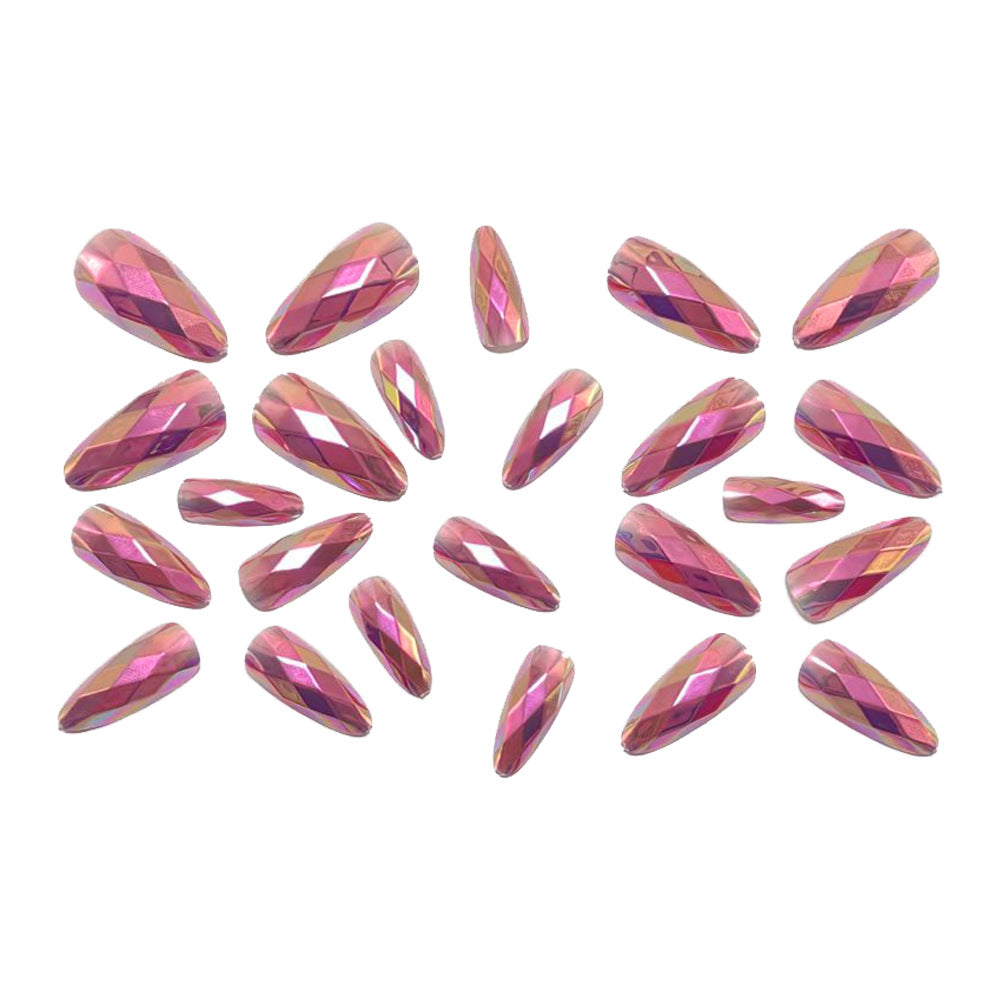 Shiny Artificial Nails in Modern Faceted Design Bowlift