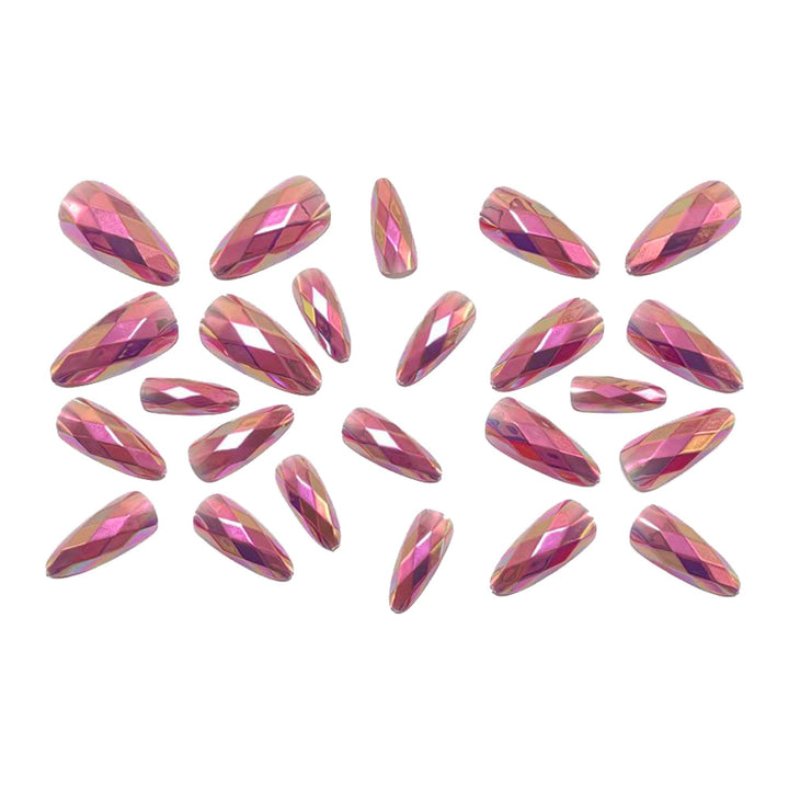 Shiny Artificial Nails in Modern Faceted Design Bowlift