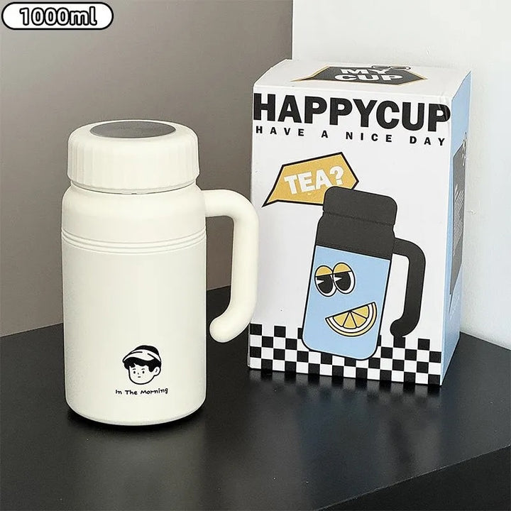 Women’s insulated carafe with ergonomic carrying handle and innovative closure system Bowlift