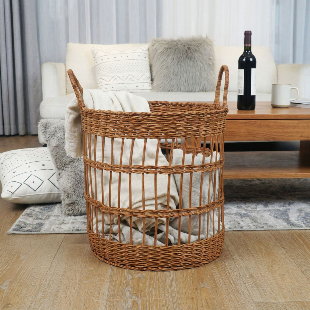 Handcrafted laundry basket made from natural rattan Bowlift