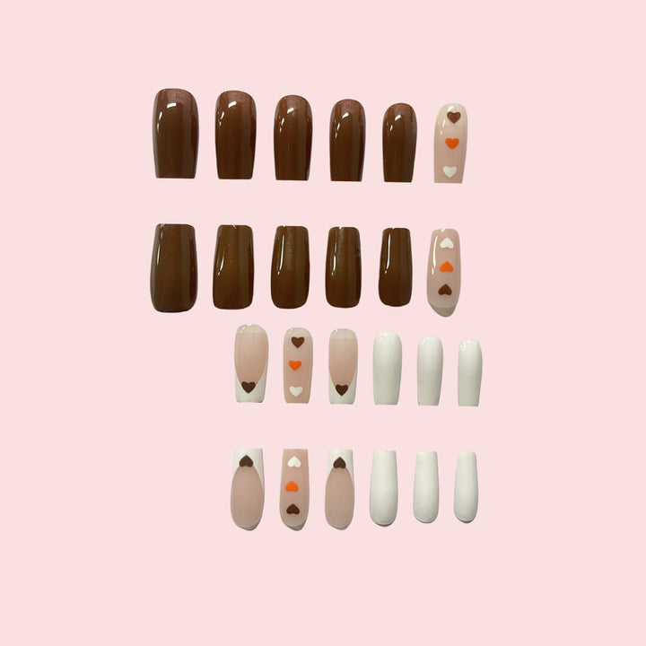 Heart Pattern Press-On Nail Art Bowlift