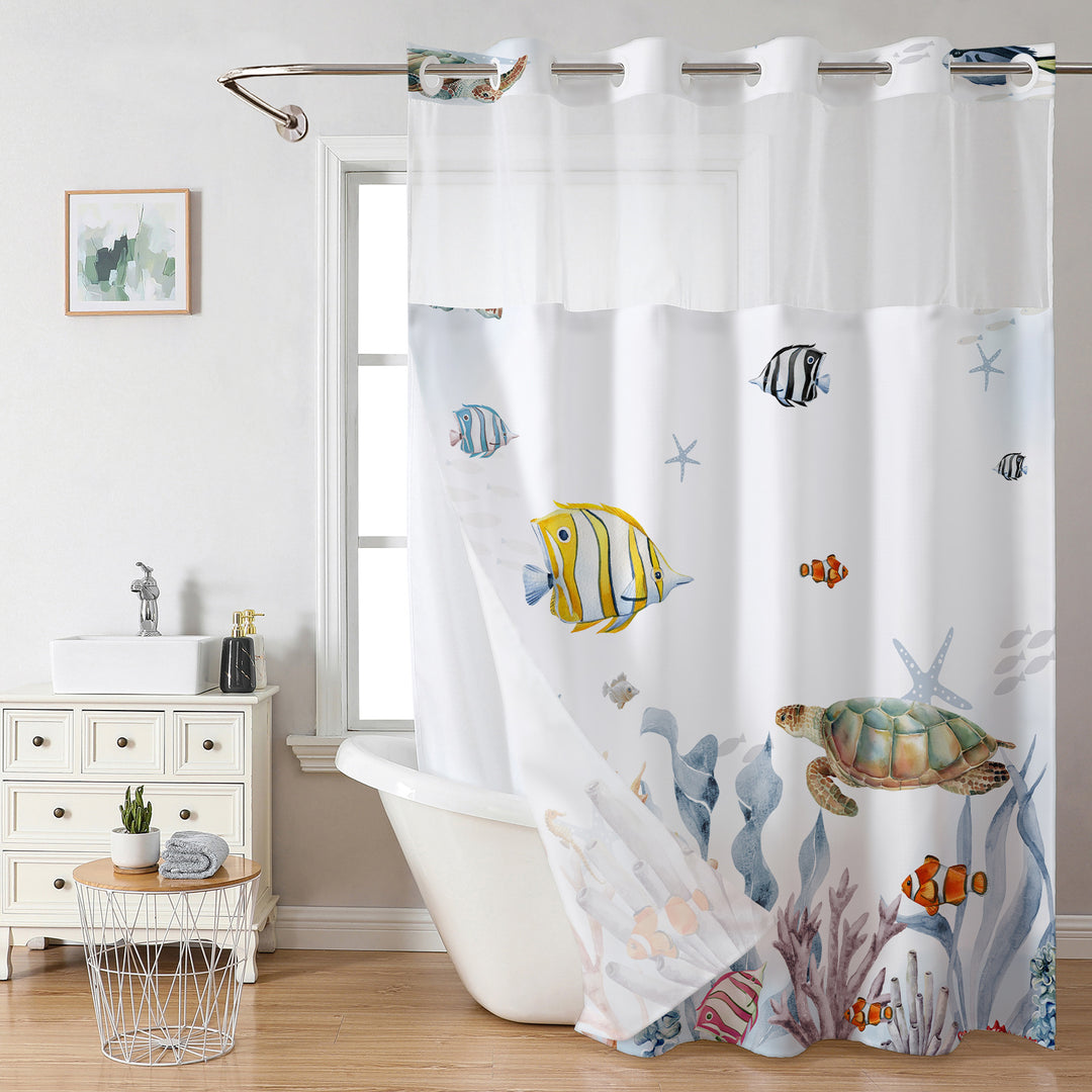 Ocean-Themed Shower Curtain Bowlift