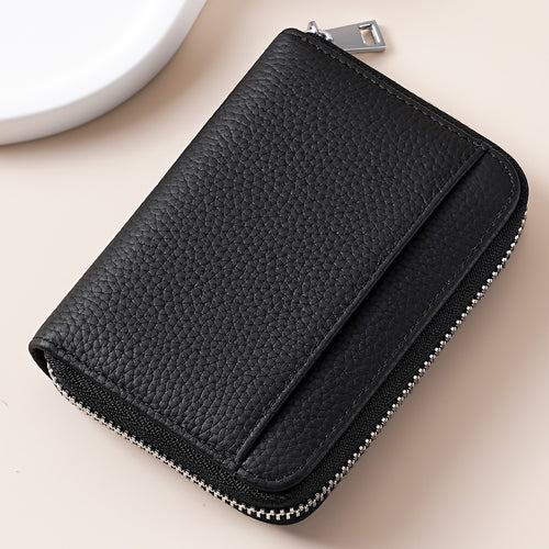 Multi-Functional Zippered Leather Wallet