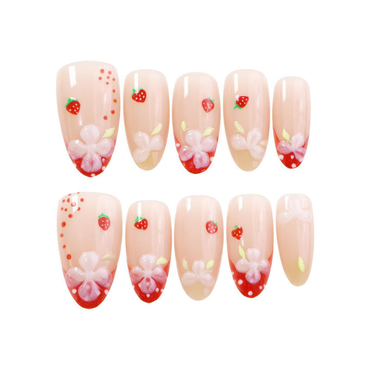 Decorative Floral Press-On Nail Designs Bowlift