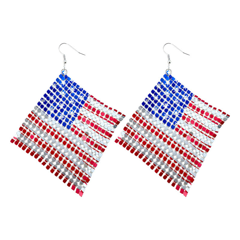 Women's earrings in flip-flop design with crystal embellishment and enamel flag motif Bowlift