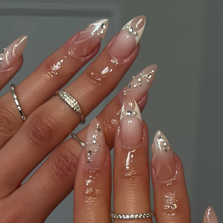 Premium Rhinestone-Embellished Stiletto Press-On Nails Bowlift