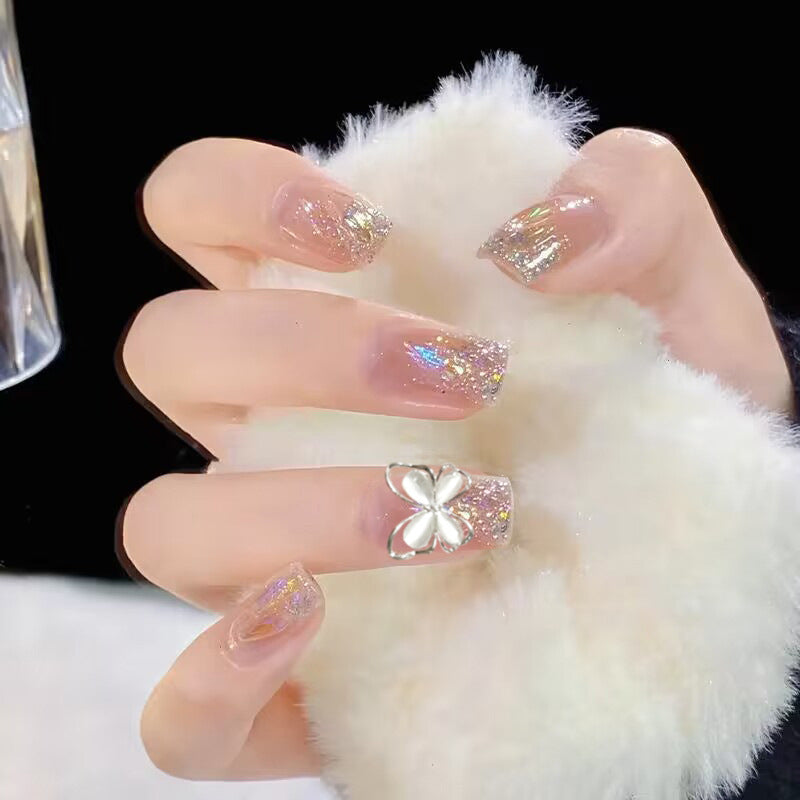 Decorative Floral Press-On Nail Art Set Bowlift