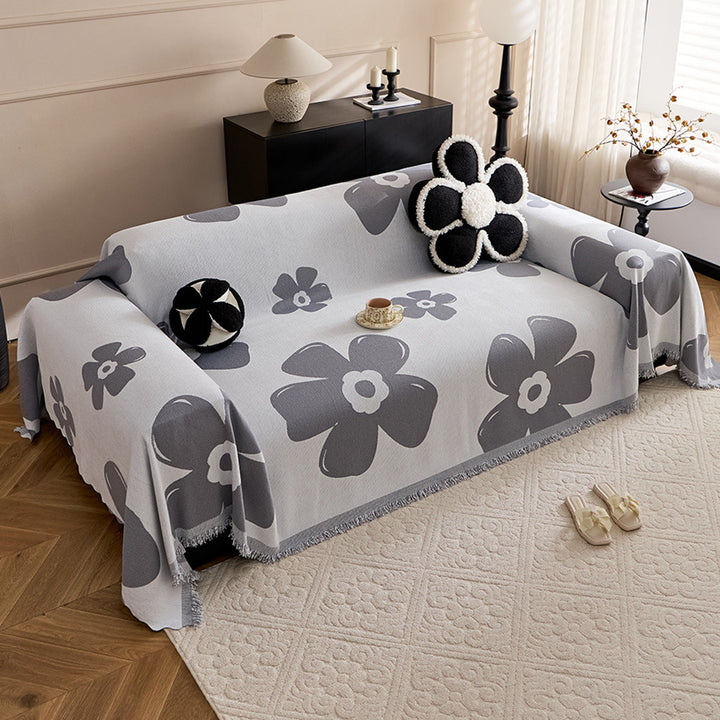 Floral Patterned Sofa Throw Blanket