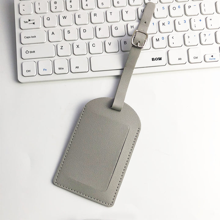 Premium Leather Luggage Tag with Adjustable Strap and ID Window Bowlift