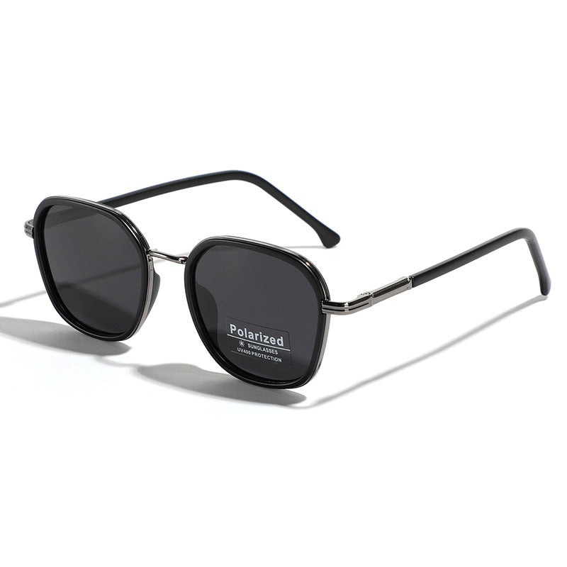 Women's geometric polarized sunglasses with stylish metal frame Bowlift