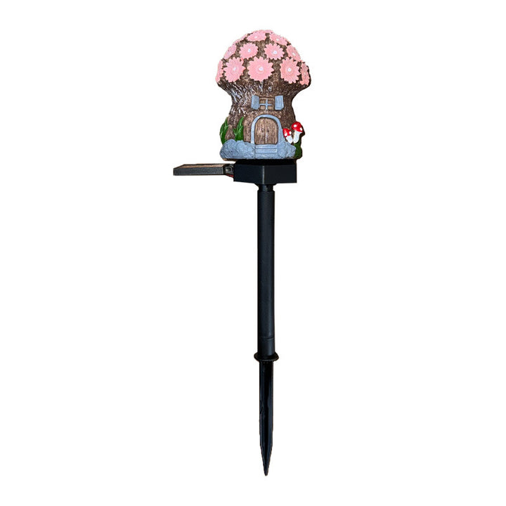 Welcoming Birdhouse Solar Pathway Stake Light With Dusk-To-Dawn Sensor Bowlift