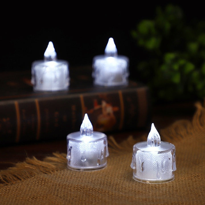Decorative Flameless LED Tealight Candle Set with Realistic Dripping-Wax Glass Holders Bowlift
