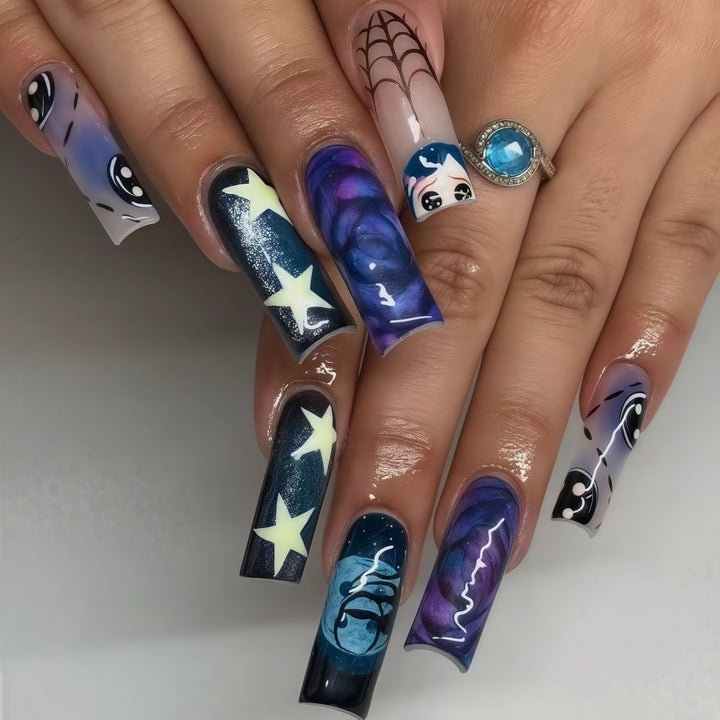Artistic Cosmic Nail Design Bowlift