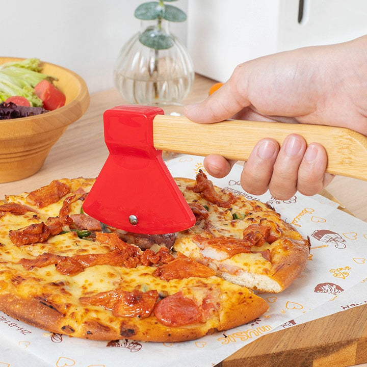 Pizza cutter with ergonomic wooden handle Bowlift