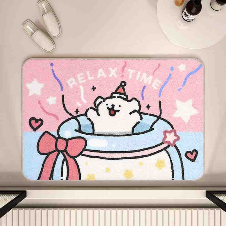 Playful Cartoon-Themed Bath Mat