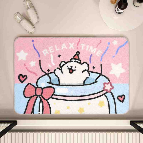 Playful Cartoon-Themed Bath Mat