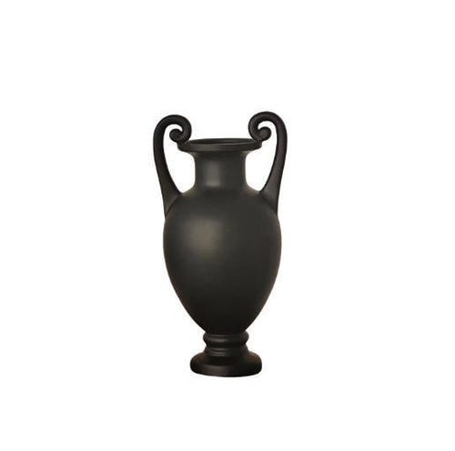 Elegant Decorative Matte Black Ceramic Vase