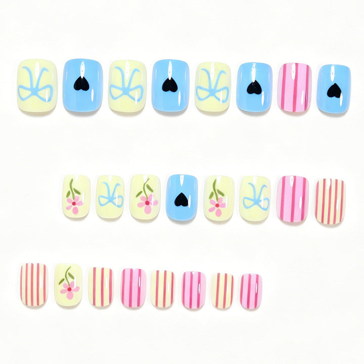 Decorative Nail Art Set with Floral Motifs Bowlift
