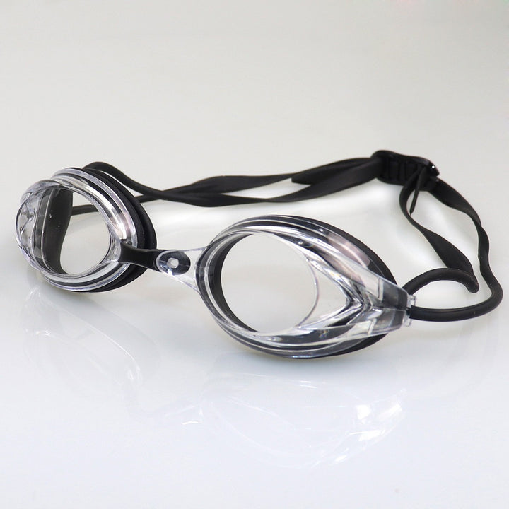 Swimming goggles with adjustable head strap and comfort nose piece Bowlift