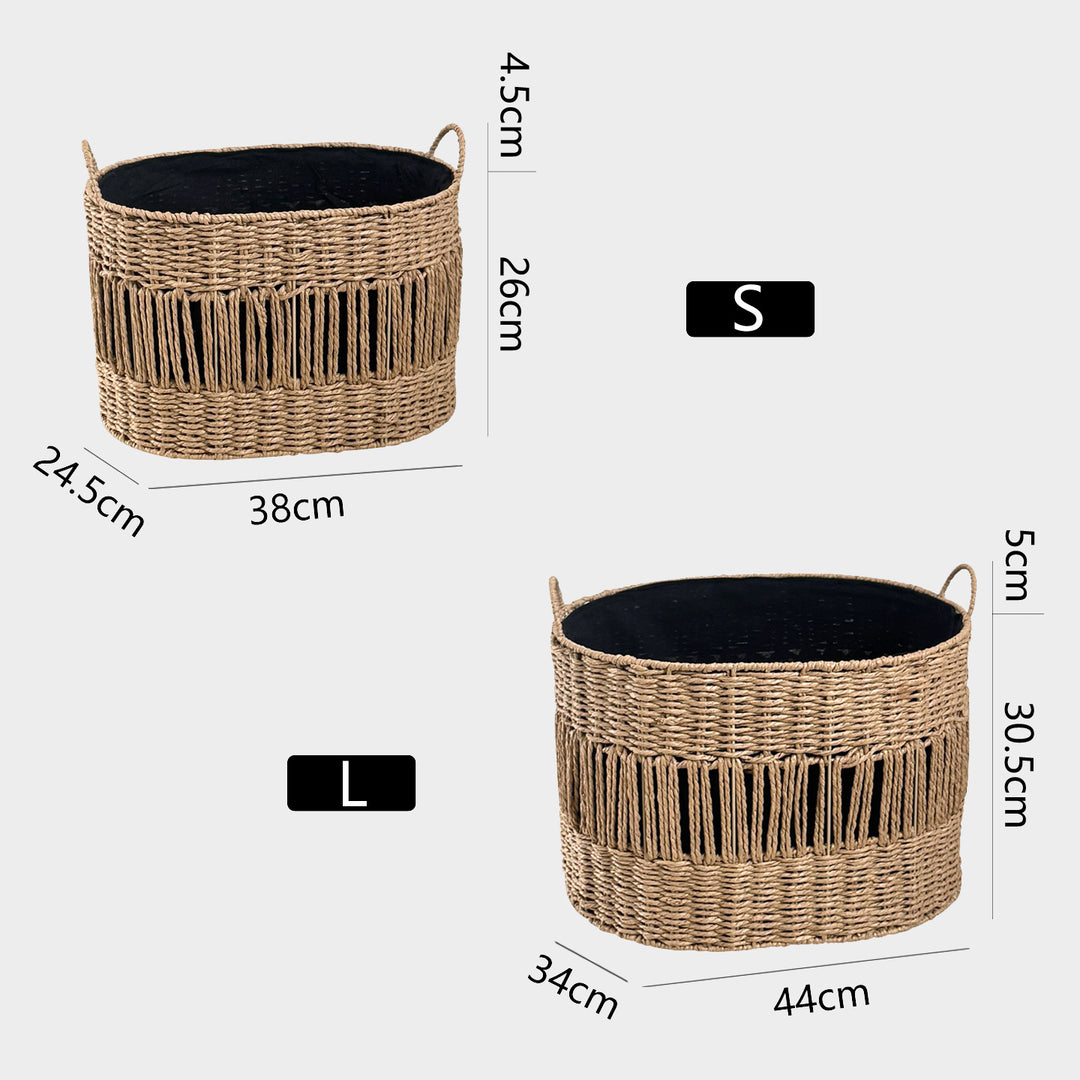 Decorative storage basket with fringes Bowlift