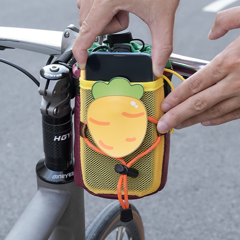 insulated kids water bottle carrier with drawstring closure and three universal attachment straps Bowlift