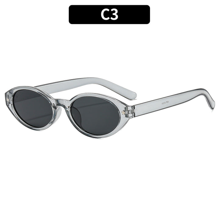 Vintage-Inspired Oval Frame Sunglasses