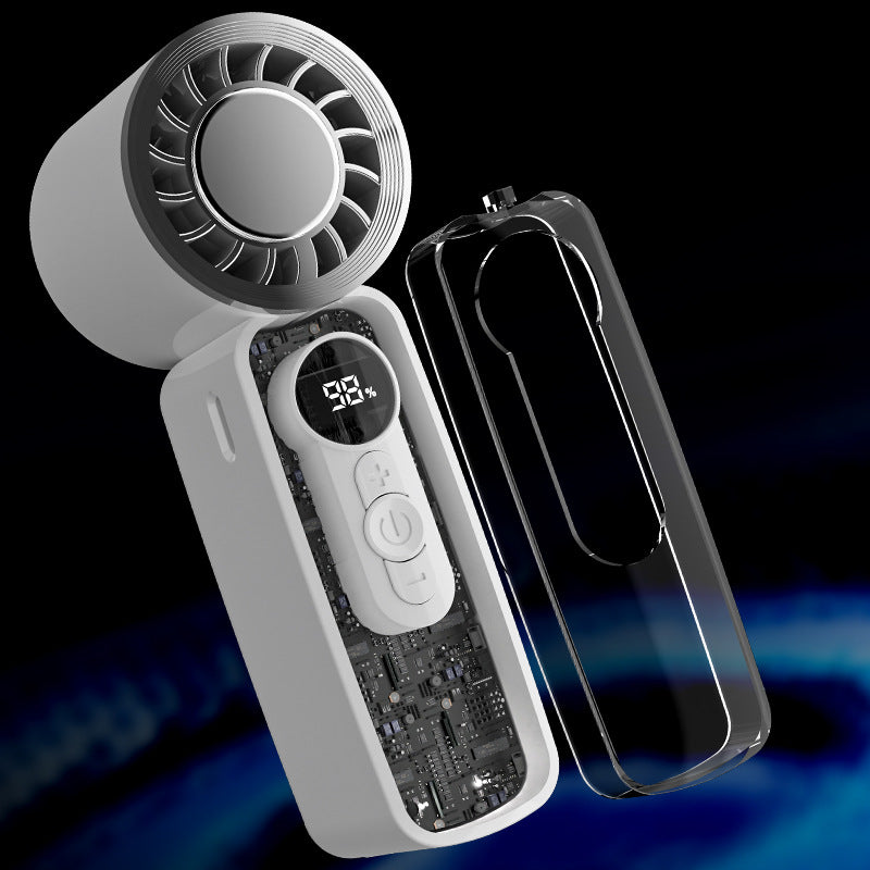 Unisex Portable USB Mini Fan with LCD Display and Various Speed Levels Bowlift