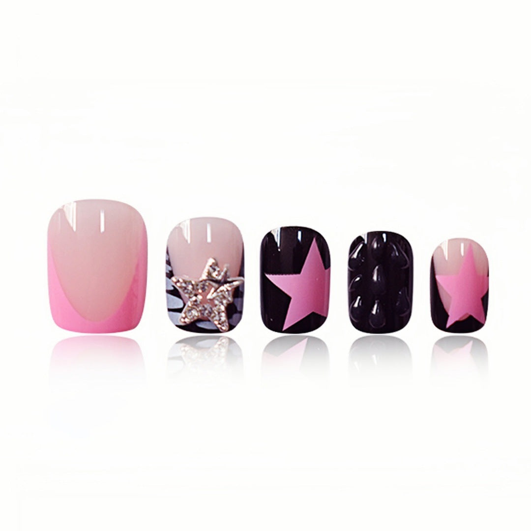 Artistic Star-Embellished Nail Art Extensions Bowlift
