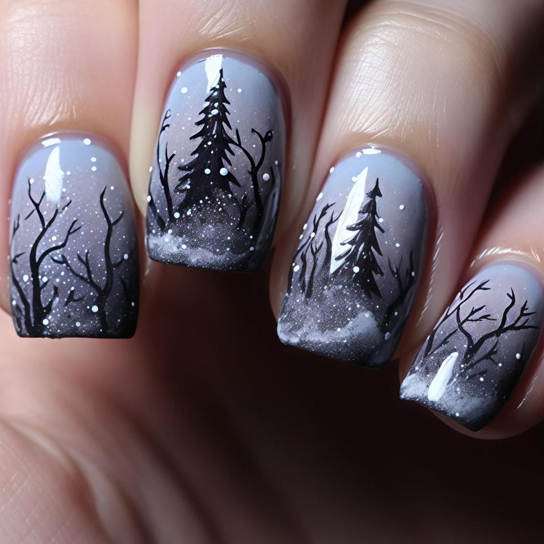 Forest Landscape Nail Art Bowlift