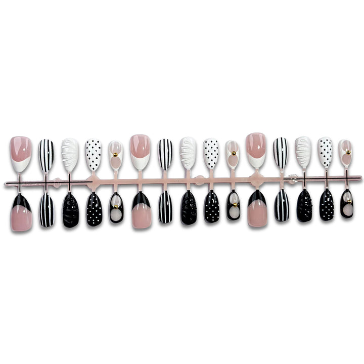 Elegant Artistic Press-On Nail Set Bowlift