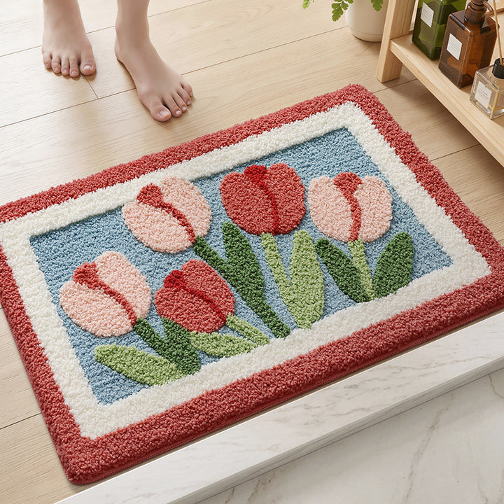 Vintage Floral Bath Mat Bowlift