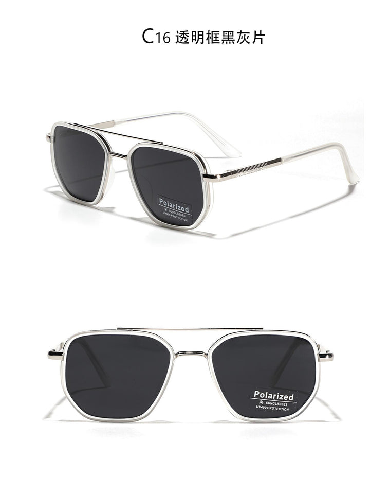 Women's Square Sunglasses with Polarized Lenses and Elegant Metal Frame Bowlift