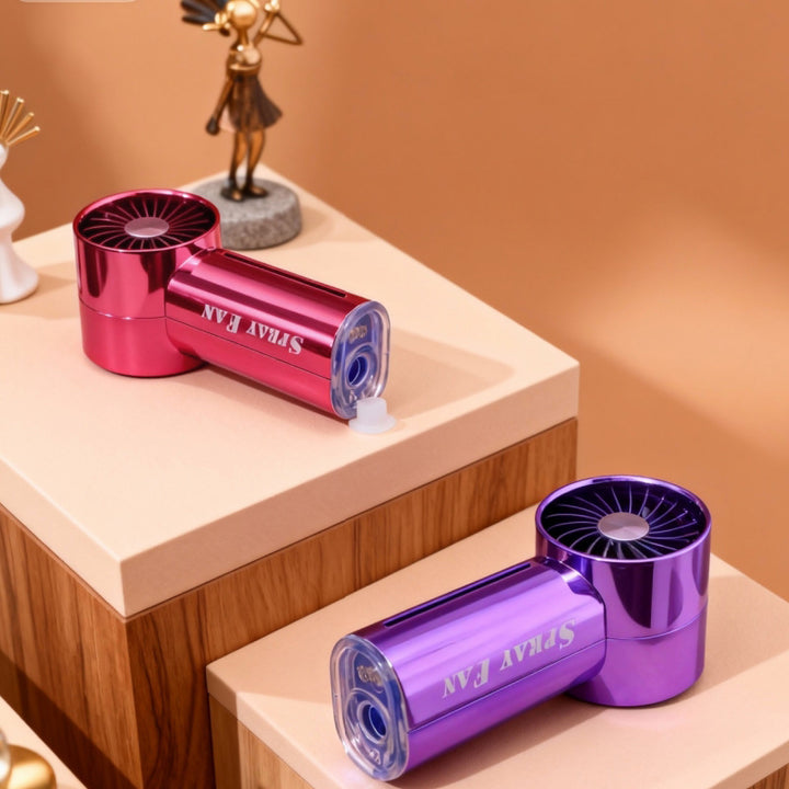 Women's Portable Spray Fan with USB Charging Function Bowlift