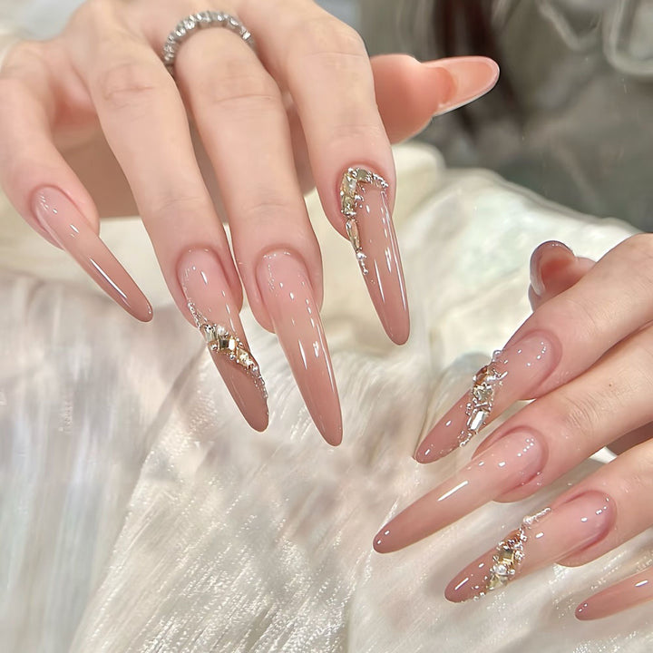 Crystal Embellished Press-On Nails Bowlift