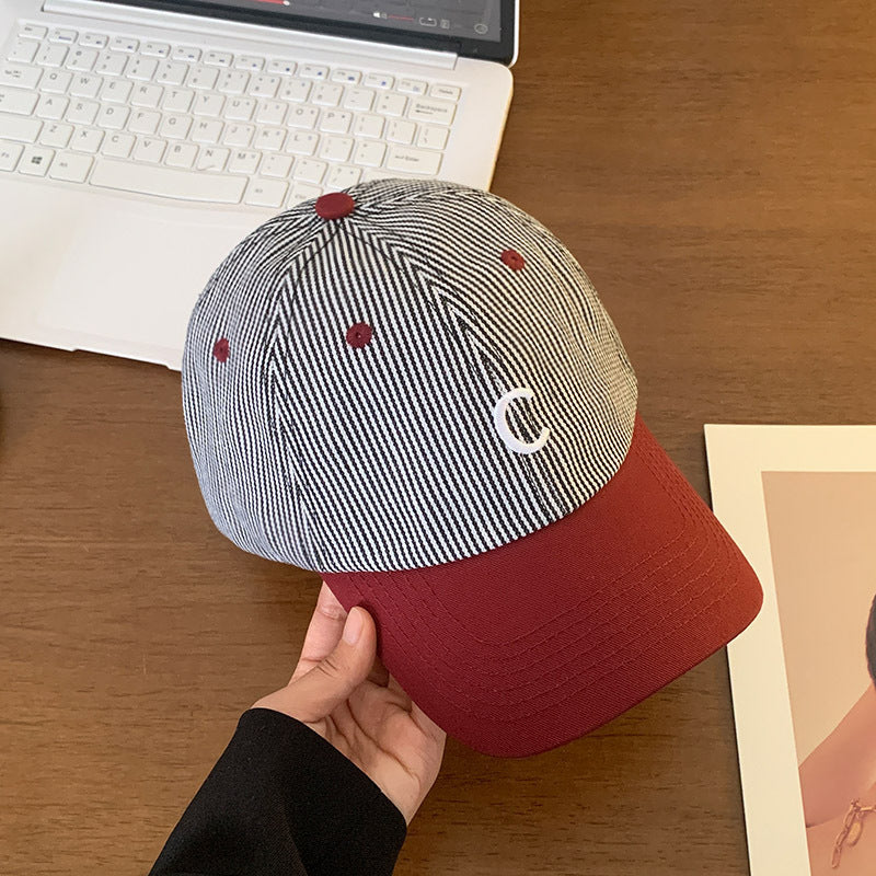 Men's Striped Casual Cotton Baseball Cap Bowlift