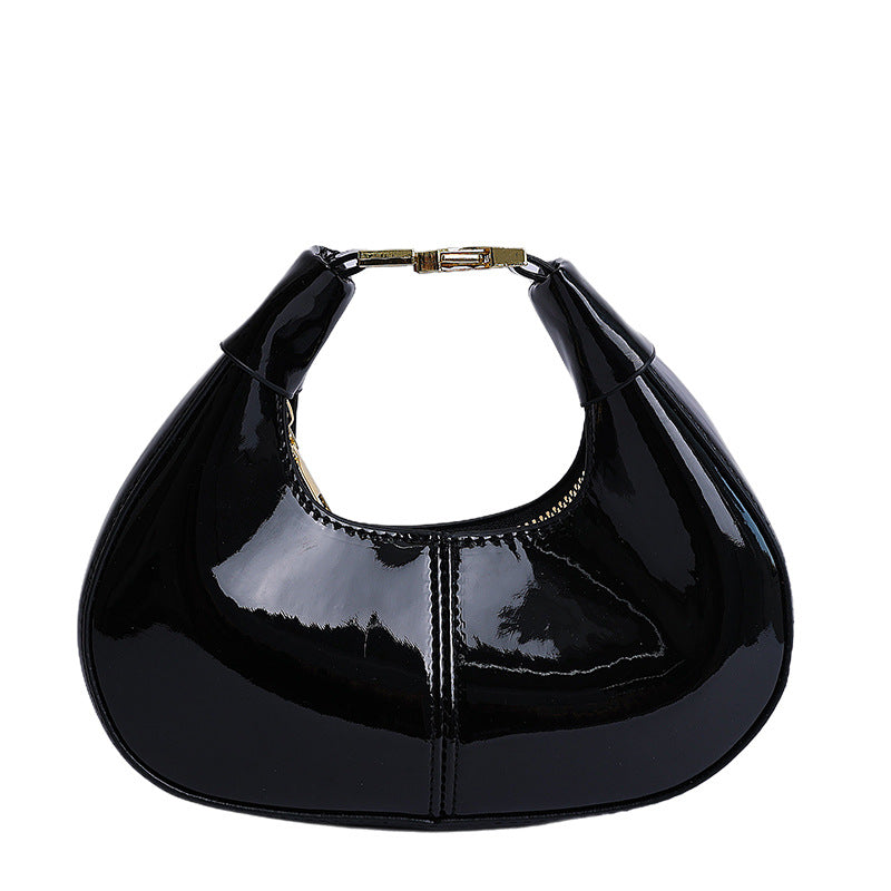 Glossy Patent Leather Evening Handbag Bowlift