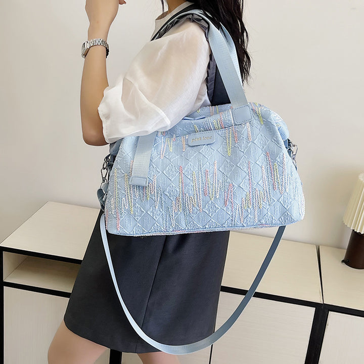 Chic Textured Travel Duffle Bag Bowlift