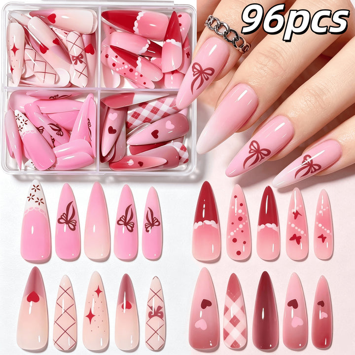 Decorative Press-On Nail Art Set Bowlift 1787228515